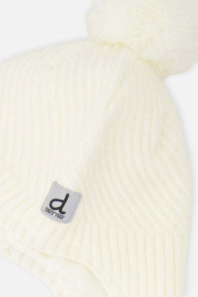 Winter Peruvian Knit Hat With Pompom Off-White - J10XT1_01880