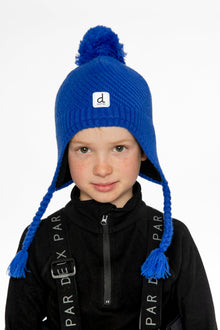 Winter Peruvian Knit Hat With Pompom Royal Blue - J10XT1_04690