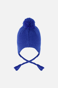 Winter Peruvian Knit Hat With Pompom Royal Blue - J10XT1_04690