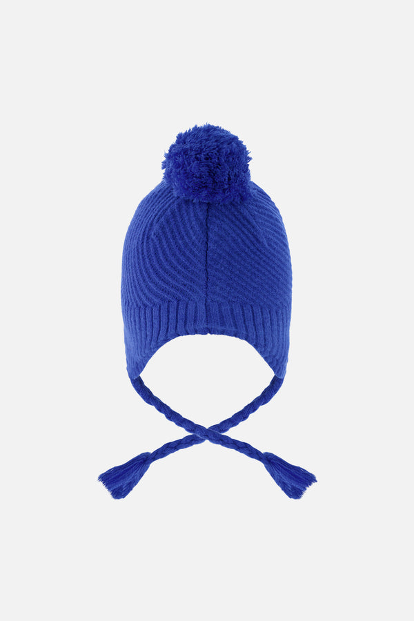 Winter Peruvian Knit Hat With Pompom Royal Blue - J10XT1_04690