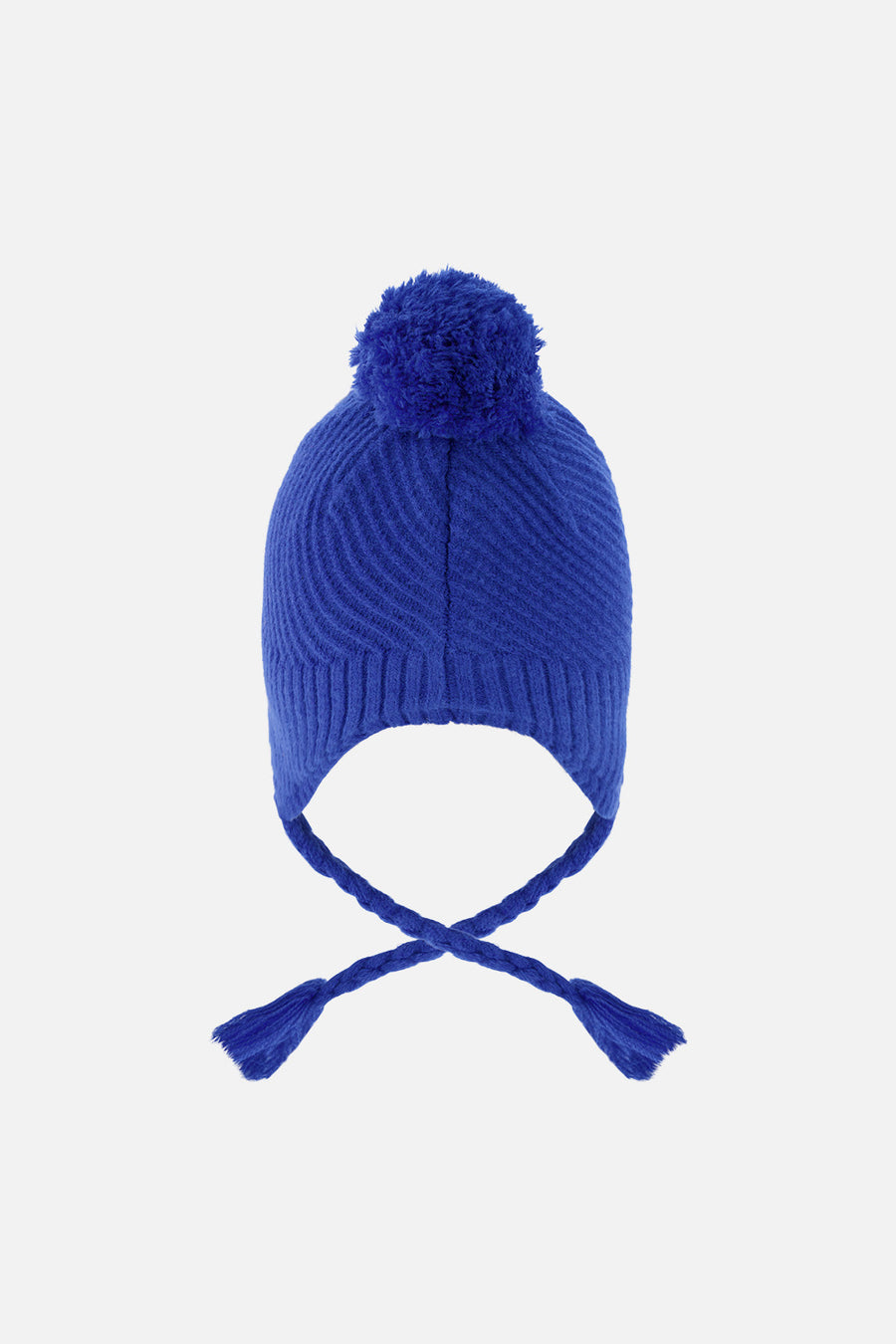 Winter Peruvian Knit Hat With Pompom Royal Blue - J10XT1_04690