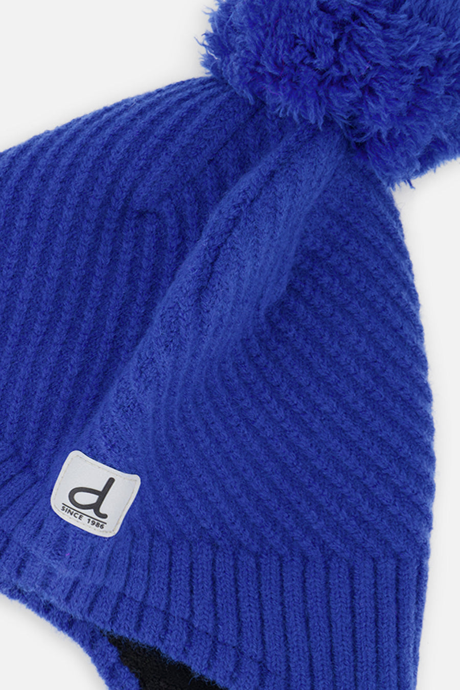 Winter Peruvian Knit Hat With Pompom Royal Blue - J10XT1_04690