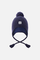 Winter Peruvian Knit Hat With Pompom Navy Blue - J10XT1_04790