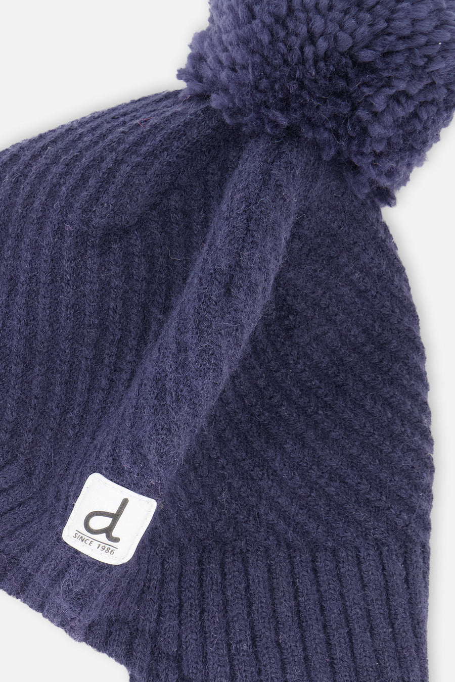 Winter Peruvian Knit Hat With Pompom Navy Blue - J10XT1_04790