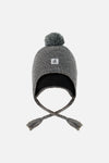 Winter Peruvian Knit Hat With Pompom Cool Dark Grey - J10XT1_04930