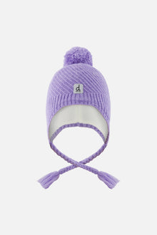 Winter Peruvian Knit Hat With Pompom Violet - J10XT1_05130