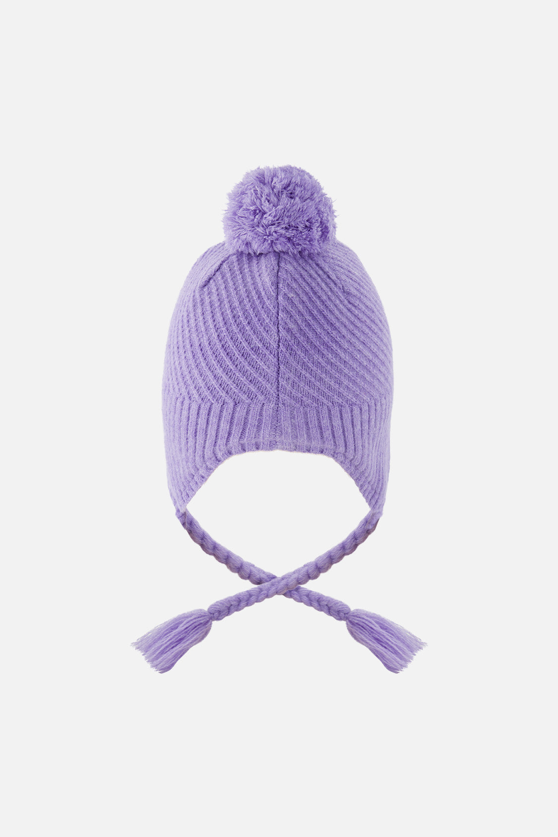 Winter Peruvian Knit Hat With Pompom Violet - J10XT1_05130