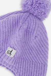 Winter Peruvian Knit Hat With Pompom Violet - J10XT1_05130