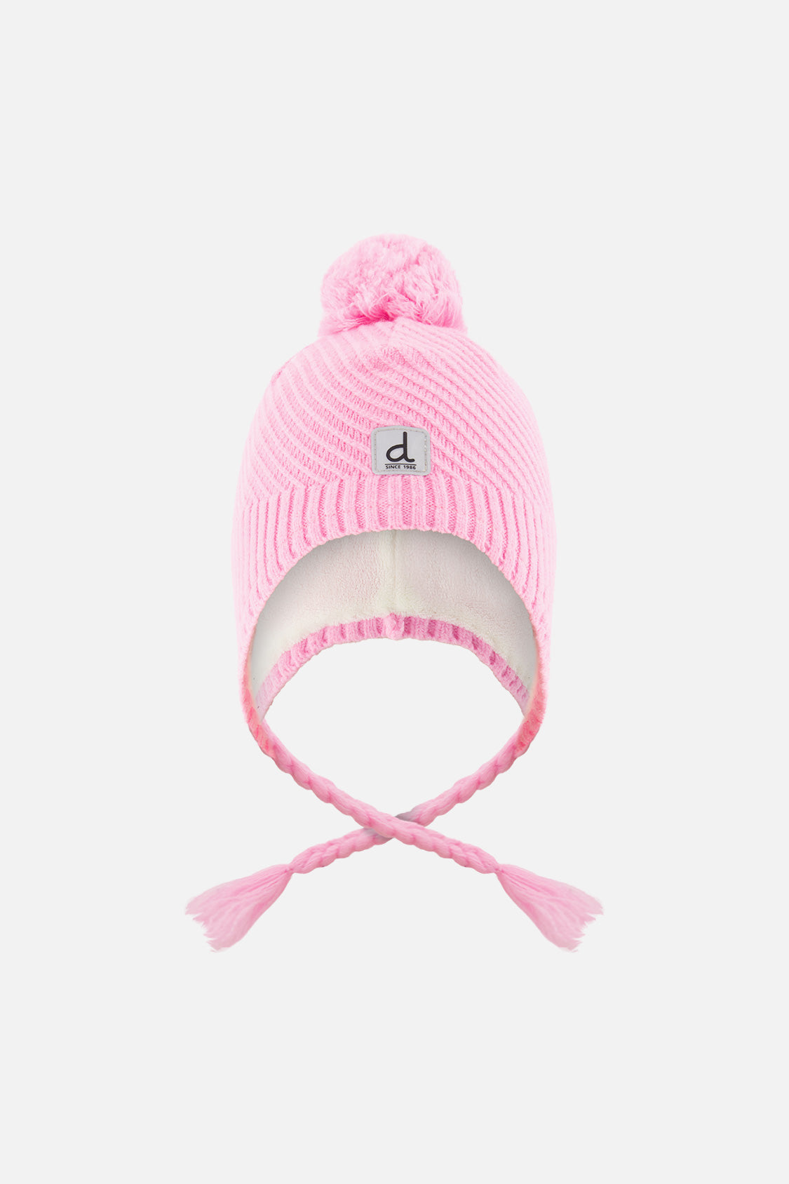 Winter Peruvian Knit Hat With Pompom Pink - J10XT1_06240