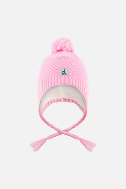 Winter Peruvian Knit Hat With Pompom Pink - J10XT1_06240