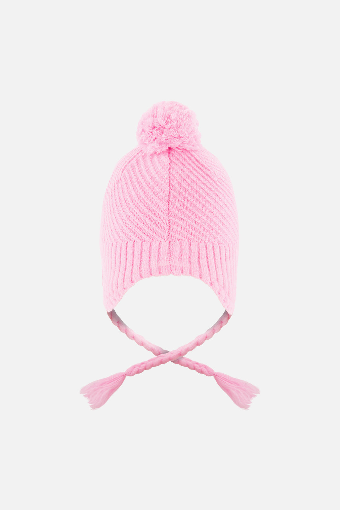 Winter Peruvian Knit Hat With Pompom Pink - J10XT1_06240