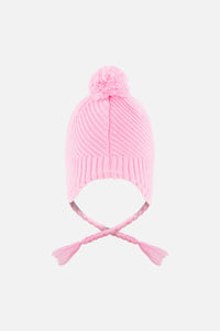 Winter Peruvian Knit Hat With Pompom Pink - J10XT1_06240
