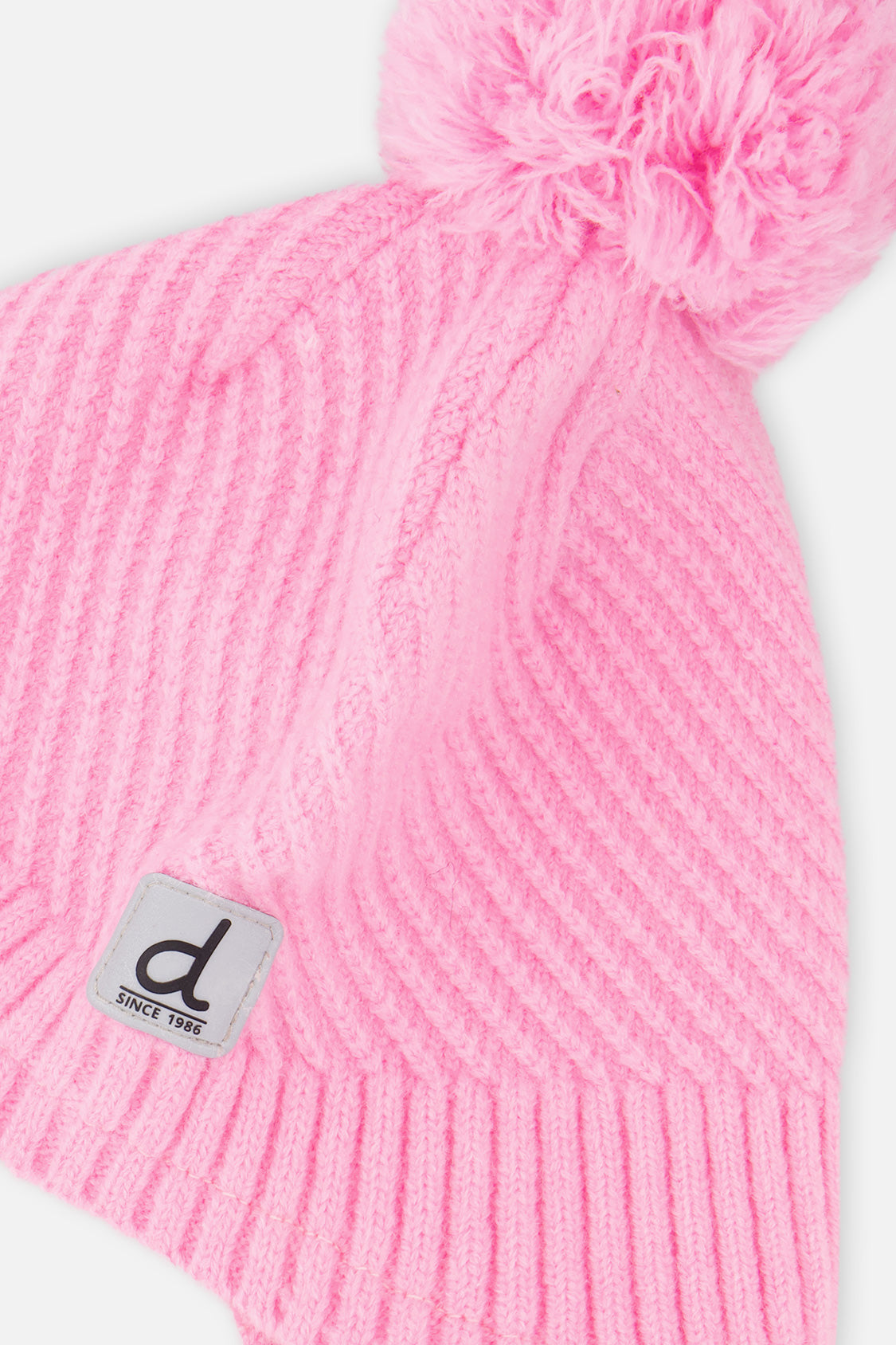 Winter Peruvian Knit Hat With Pompom Pink - J10XT1_06240