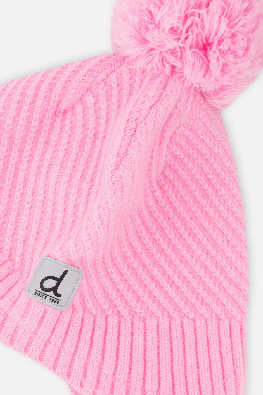 Winter Peruvian Knit Hat With Pompom Pink - J10XT1_06240