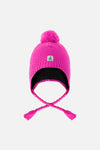 Winter Peruvian Knit Hat With Pompom Bright Pink - J10XT1_06990