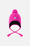 Winter Peruvian Knit Hat With Pompom Bright Pink - J10XT1_06990