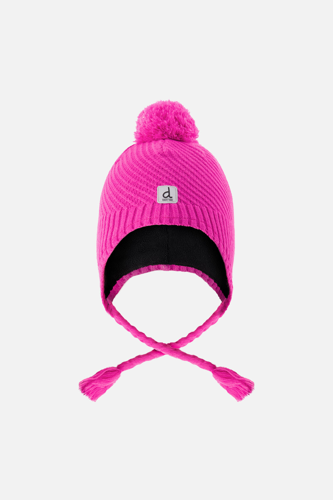 Winter Peruvian Knit Hat With Pompom Bright Pink - J10XT1_06990