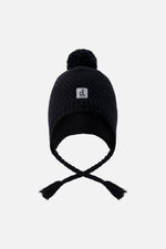 Winter Peruvian Knit Hat With Pompom Black - J10XT1_09990