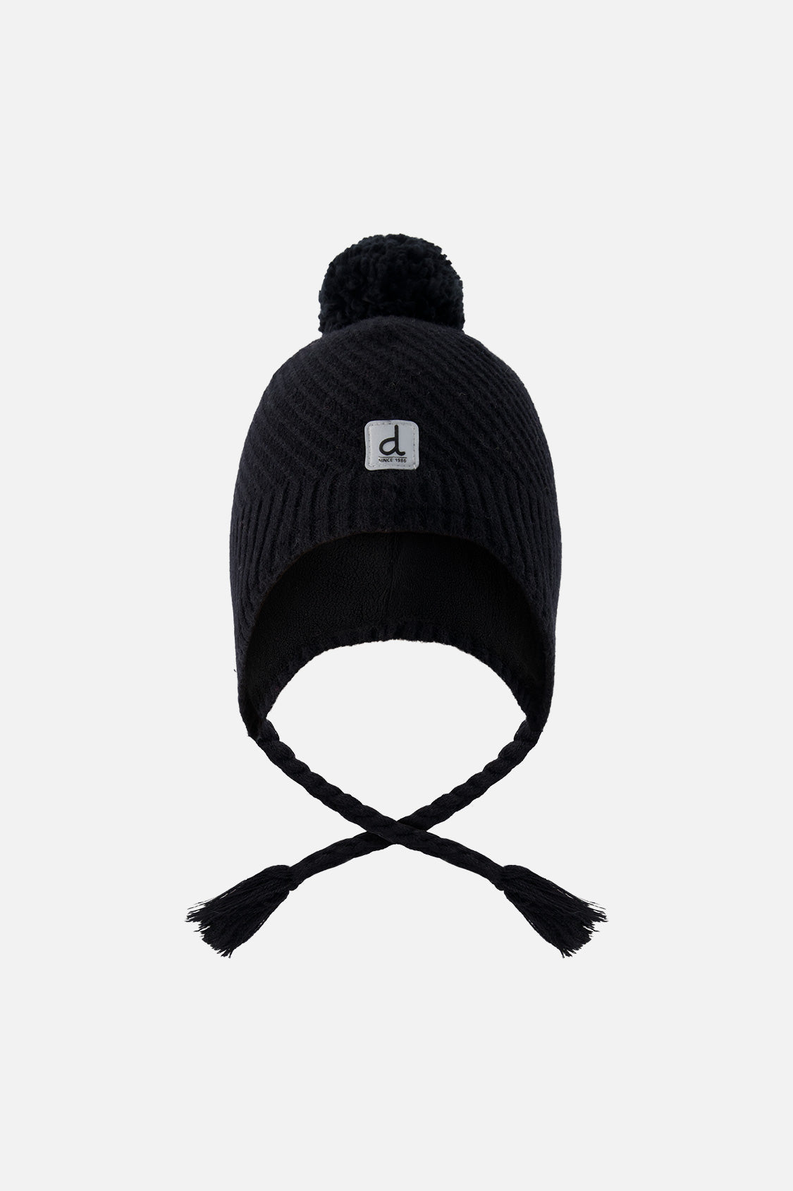 Winter Peruvian Knit Hat With Pompom Black - J10XT1_09990