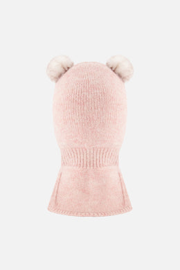 Baby Knit Bear Balaclava Pale Dusty Pink - J10XT4B_06220