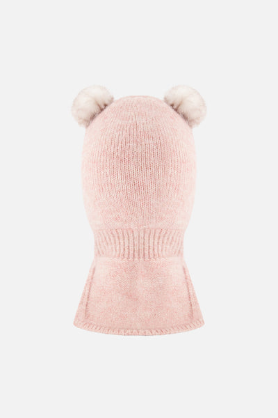 Baby Knit Bear Balaclava Pale Dusty Pink - J10XT4B_06220