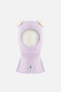 Cagoule ours en tricot lavande