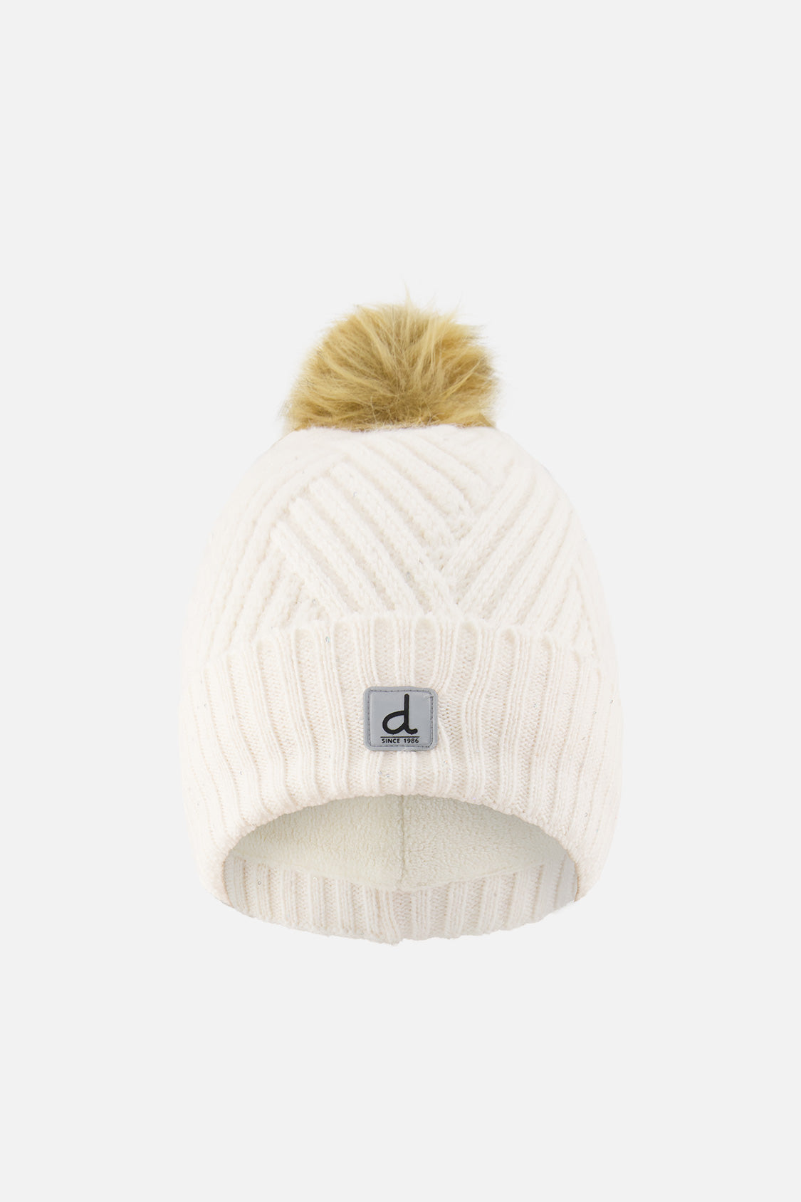 Winter Knit Hat With Pompom Off-White - J10XT5_01880