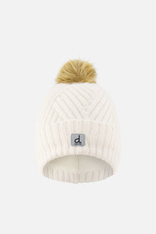 Winter Knit Hat With Pompom Off-White - J10XT5_01880