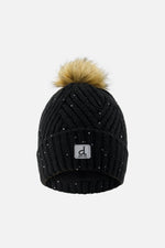 Winter Knit Hat With Pompom Black - J10XT5_09990