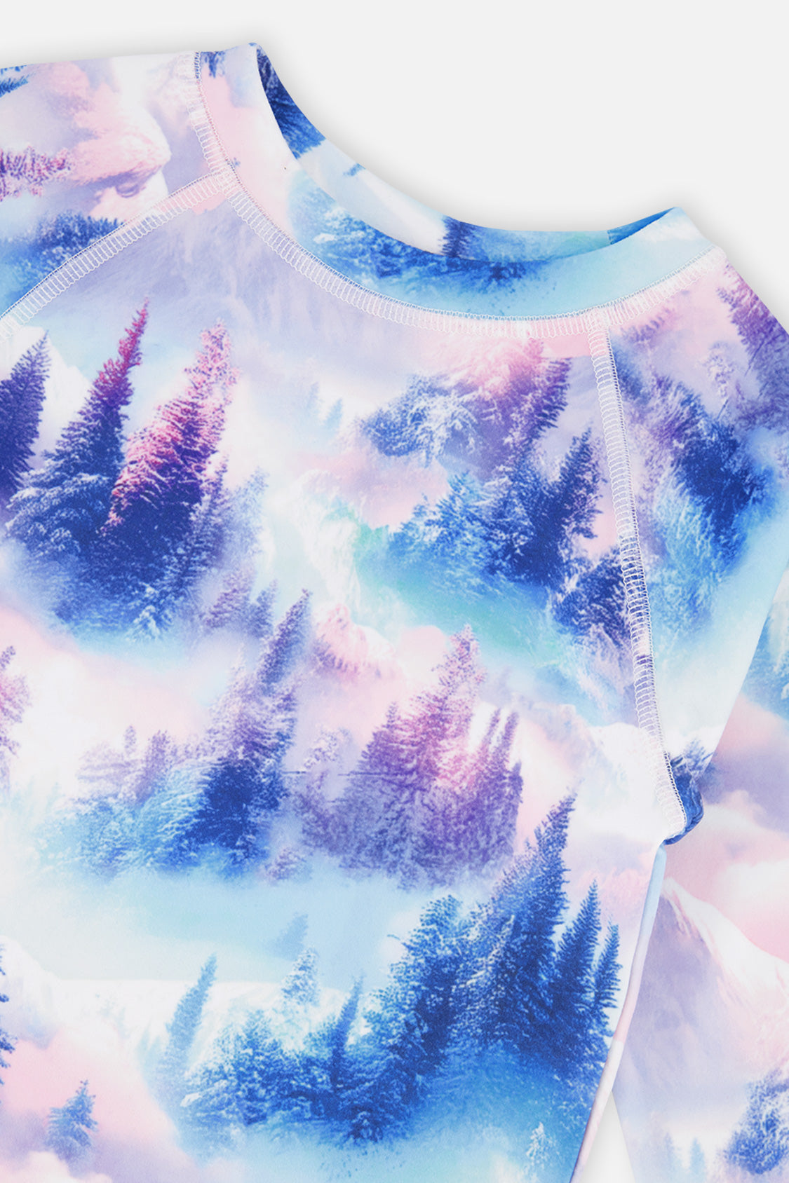 Zweiteilige Thermounterwäsche mit blau-rosa Bergmotiv