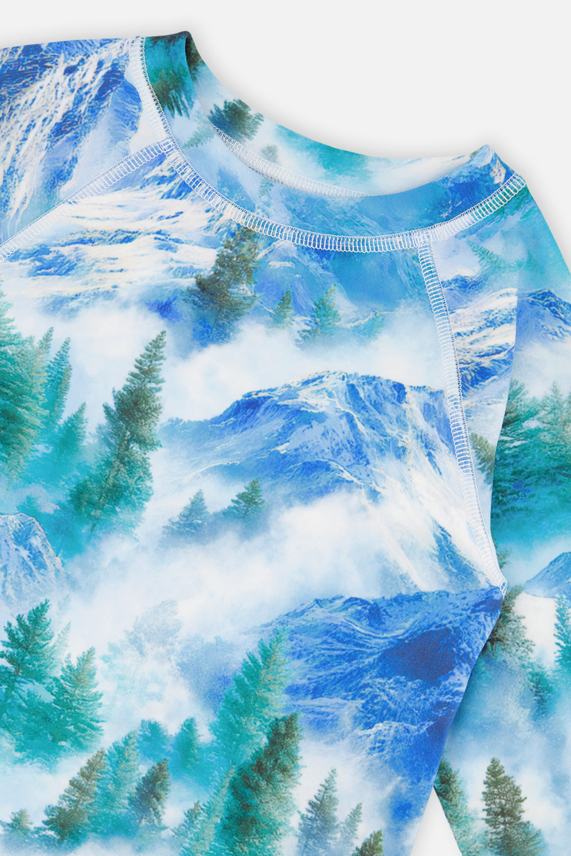 Two Piece Thermal Underwear Blue Mountain Print