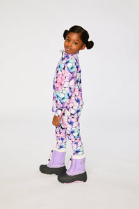 Two Piece Thermal Underwear Purple Floral Print - J10Y600_1J021