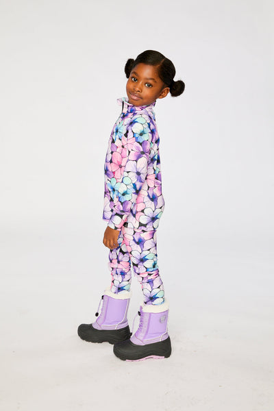 Two Piece Thermal Underwear Purple Floral Print - J10Y600_1J021