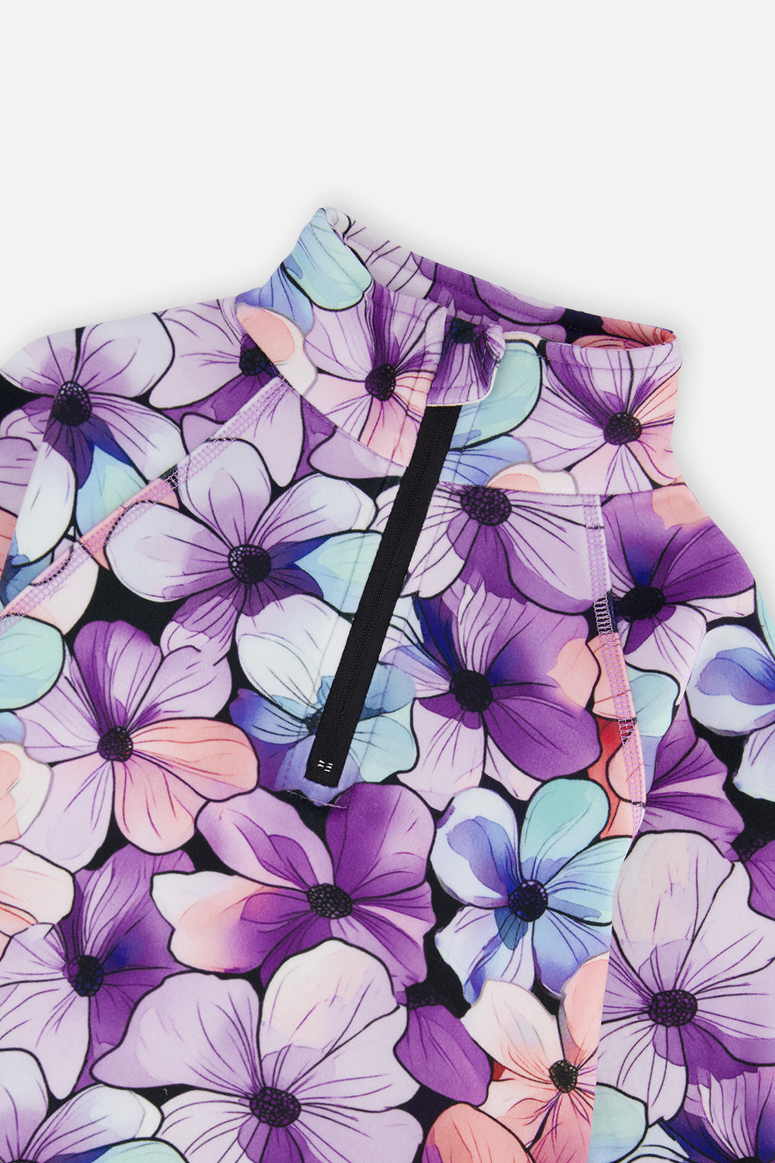 Two Piece Thermal Underwear Purple Floral Print - J10Y600_1J021