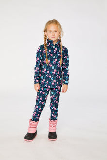 Two Piece Thermal Underwear Blue Floral Print - J10Y600_1J023