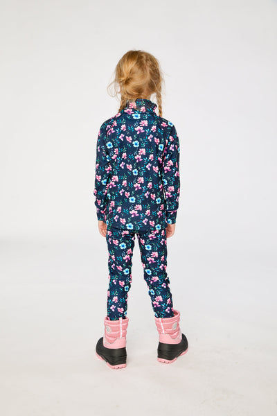 Two Piece Thermal Underwear Blue Floral Print - J10Y600_1J023