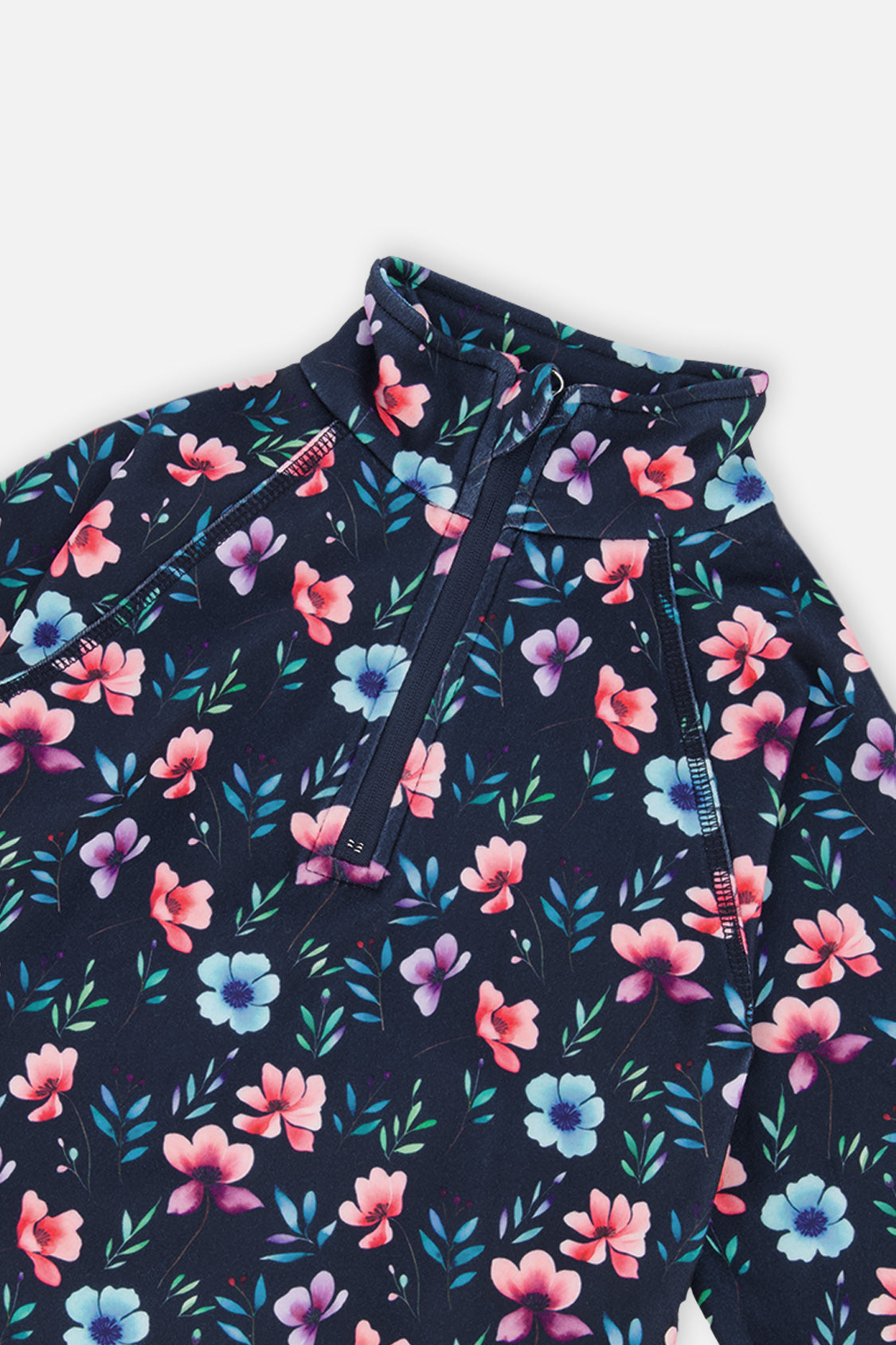 Two Piece Thermal Underwear Blue Floral Print - J10Y600_1J023