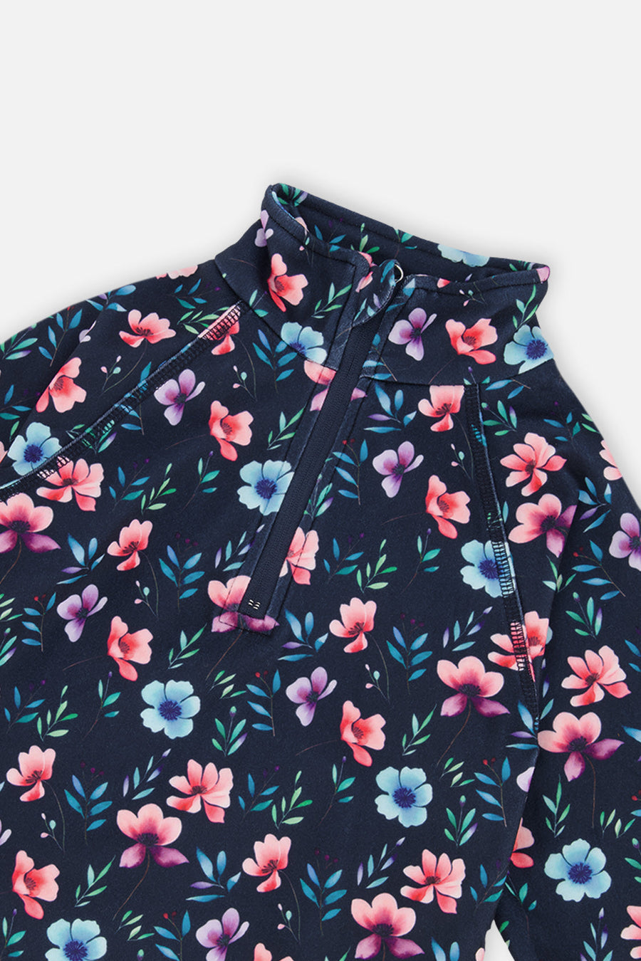 Two Piece Thermal Underwear Blue Floral Print - J10Y600_1J023