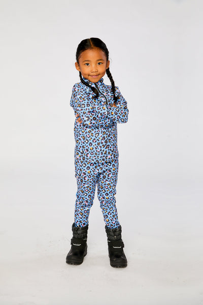 Two Piece Thermal Underwear Blue Leopard Print - J10Y600_1J027