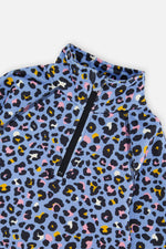Two Piece Thermal Underwear Blue Leopard Print - J10Y600_1J027