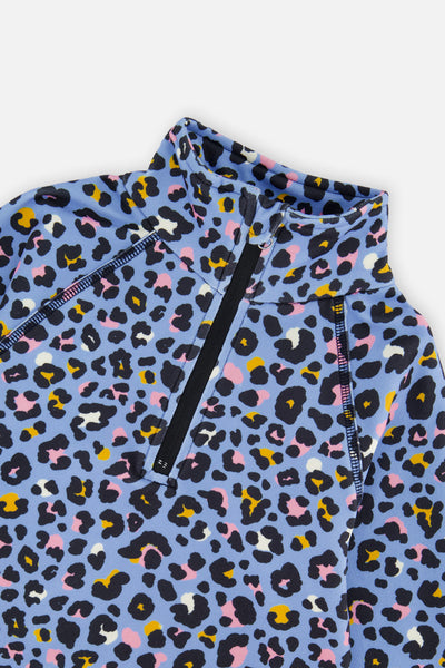 Two Piece Thermal Underwear Blue Leopard Print - J10Y600_1J027