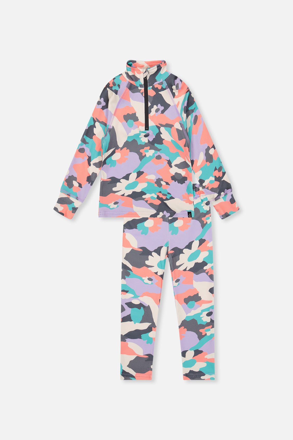 Two Piece Thermal Underwear Coral Camouflage Print - J10Y600_1J031