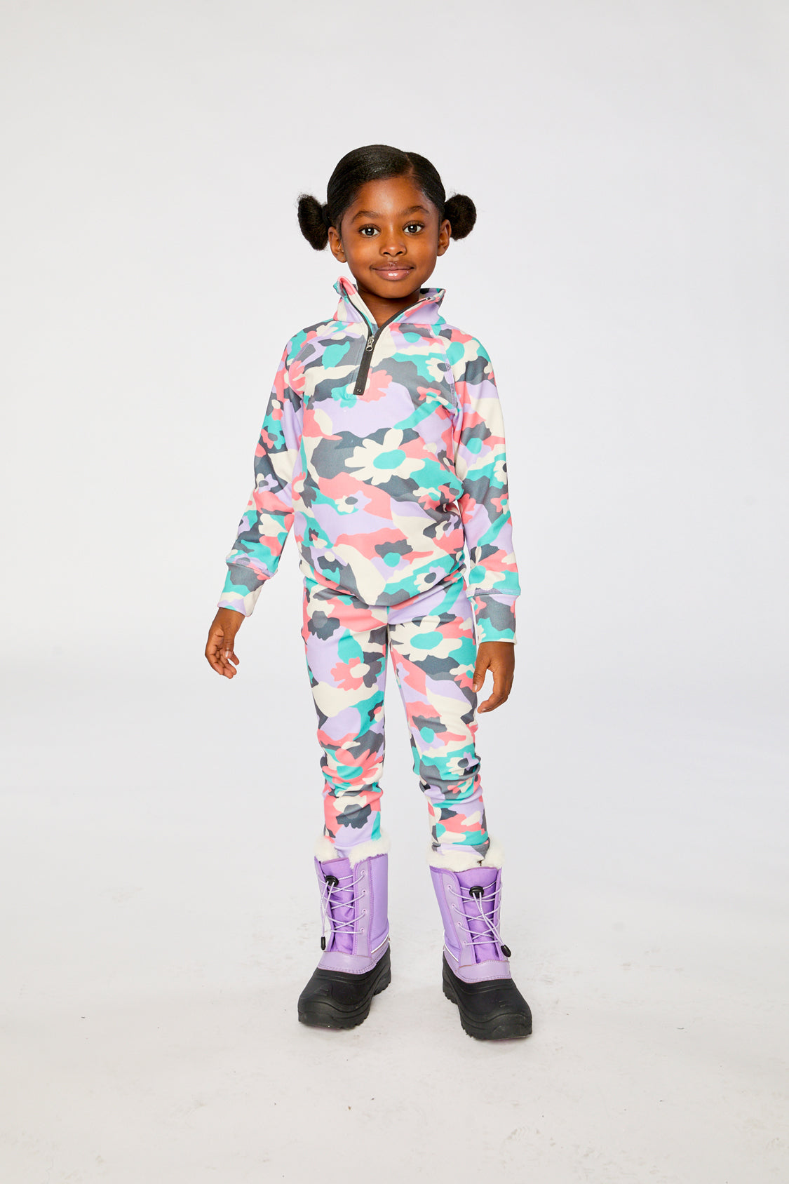 Two Piece Thermal Underwear Coral Camouflage Print - J10Y600_1J031