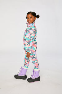 Two Piece Thermal Underwear Coral Camouflage Print - J10Y600_1J031