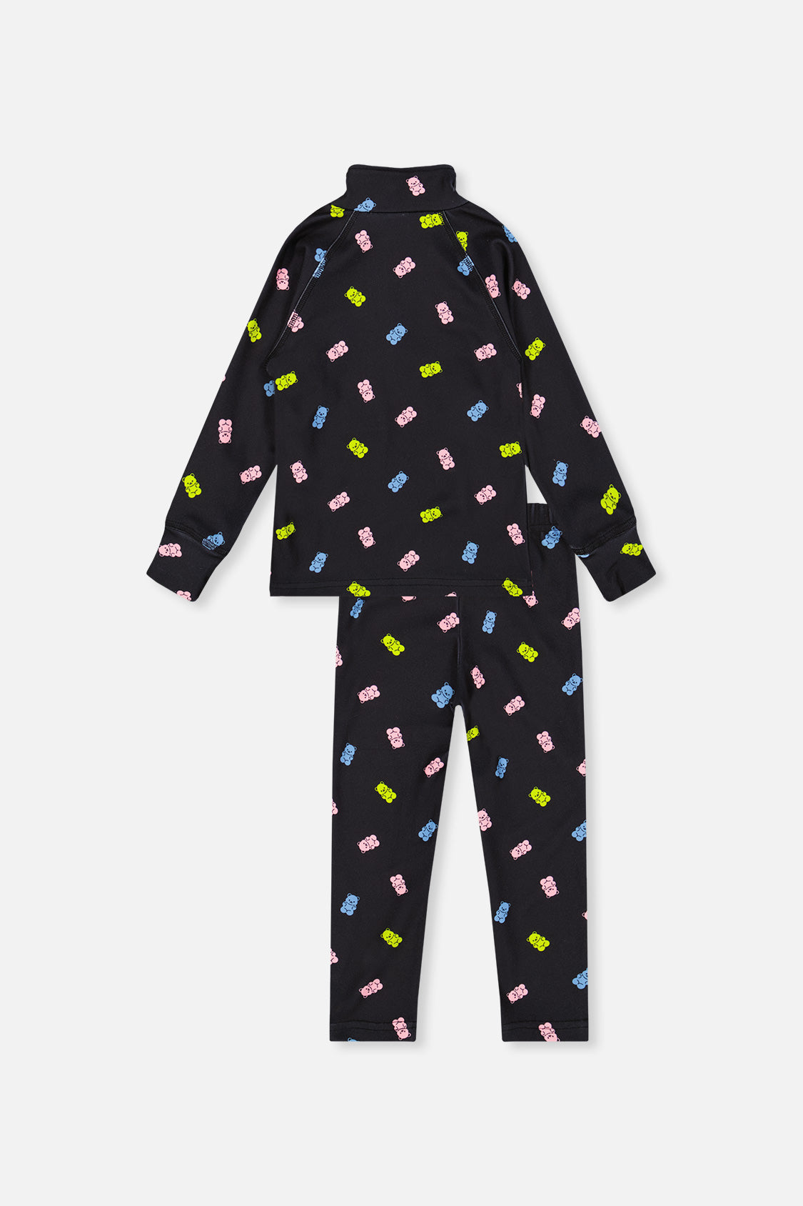 Two Piece Thermal Underwear Black Printed Gummy Bears - J10Y600_1J033