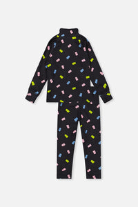 Two Piece Thermal Underwear Black Printed Gummy Bears - J10Y600_1J033