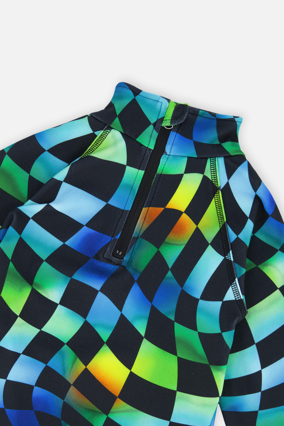 Two Piece Thermal Underwear Blue Checkered Print - J10Y600_1J054