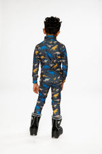 Two Piece Thermal Underwear Grey And Blue Dinosaur Print - J10Y600_1J057