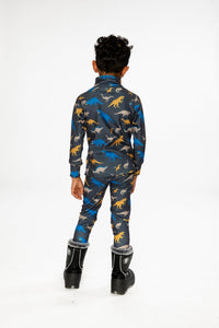 Two Piece Thermal Underwear Grey And Blue Dinosaur Print - J10Y600_1J057