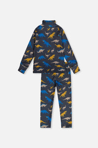 Two Piece Thermal Underwear Grey And Blue Dinosaur Print - J10Y600_1J057